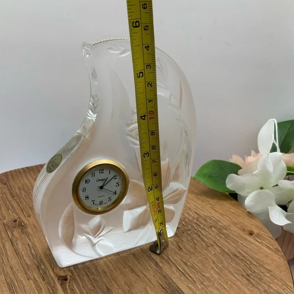 Cristal d'Arques France Genuine Lead Floral Vintage Quartz Clock